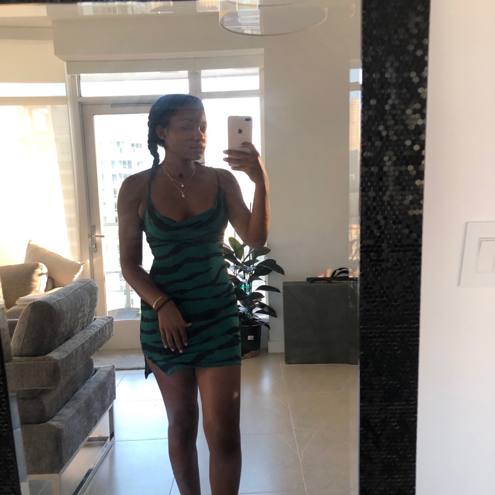 Green Tiger Mini Dress